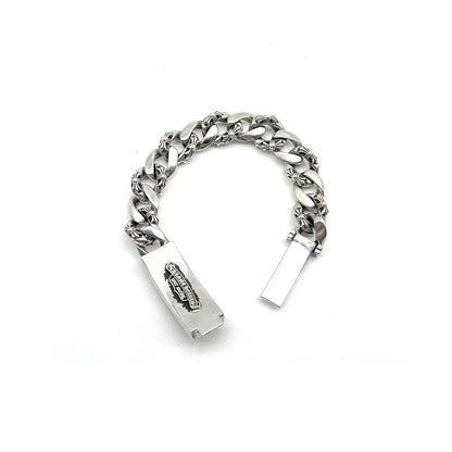 Chrome-Hearts DAGGER ID FANCY LINK CLIP BRACELET -9