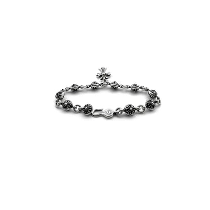 Chrome-Hearts Silver Cross Ball Tiny E Bracelet
